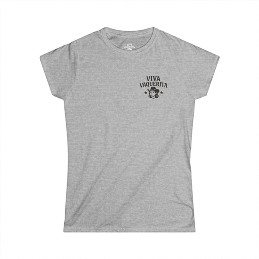 T-Shirt — "Viva Vaquerita" Western Cowgirl Tee with Rope Lasso Back Graphic