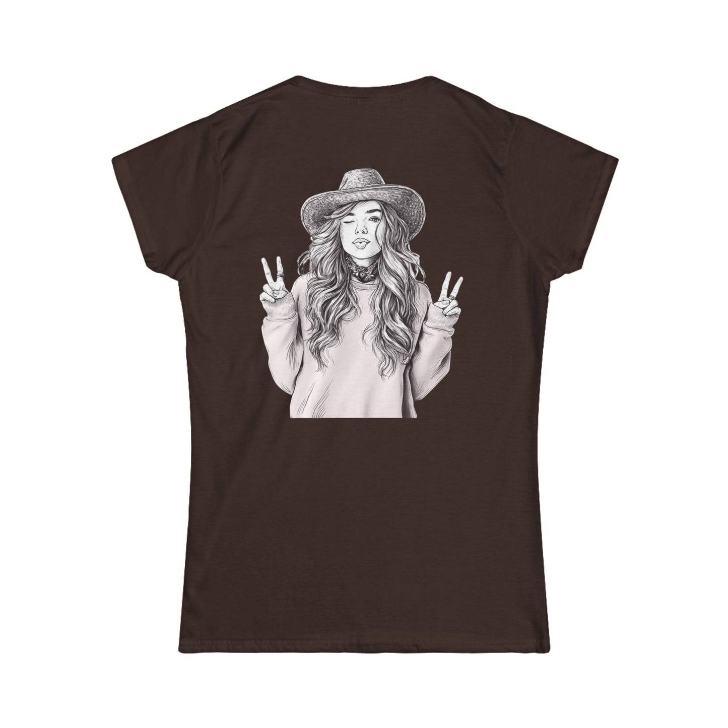 Women's Peace Sign Girl Graphic Tee